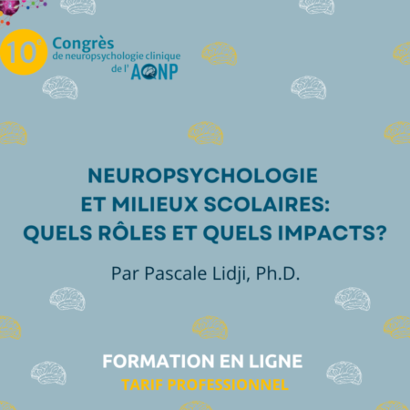 Neuropsychologie et milieux scolaires - Tarif professionnel
